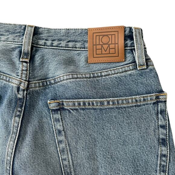 TOTEME Classic Cut Denim Light Wash Ankle Frayed Denim Jeans Women's Size 27 - Picture 13 of 14